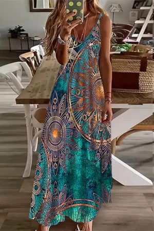 Bohemian-style Sexy Halter Ankle-length Dress, Harajuku Street Trend Loose Long Dress, Long Evening Dress For Parties And Banque